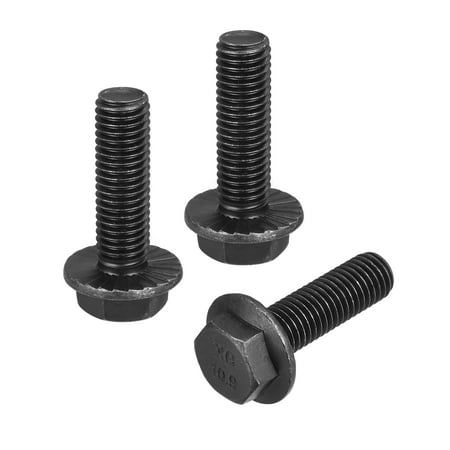 

M12x40mm Hex Serrated Flange Bolts 10.9 Grade Carbon Steel Screws 3 Pack