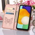 thumbnail image 6 of SaniMore Case for Samsung Galaxy A34 5G (6.6" 2023), PU Leather Full-body Protective Cover with Luxury Embossed Butterfly [Wrist Strap & Card Slots & Flip Kickstand] Shockproof Wallet Cover, Rosegold, 6 of 10