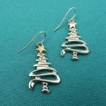 thumbnail image 4 of Pendientes colgantes con diseño de árbol de Navidad, color dorado y plateado, en dos tonos, para mujeres y niñas, 4 of 5