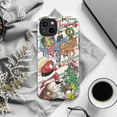 thumbnail image 6 of Striped Curious Monkey Christmas Collage Phone Case, Santa Claus and Holiday Carriage Design iPhone Cover, Festive Holiday Protective Case for iPhone 16 15 14 13 12 11 Pro Plus Mini, 6 of 6