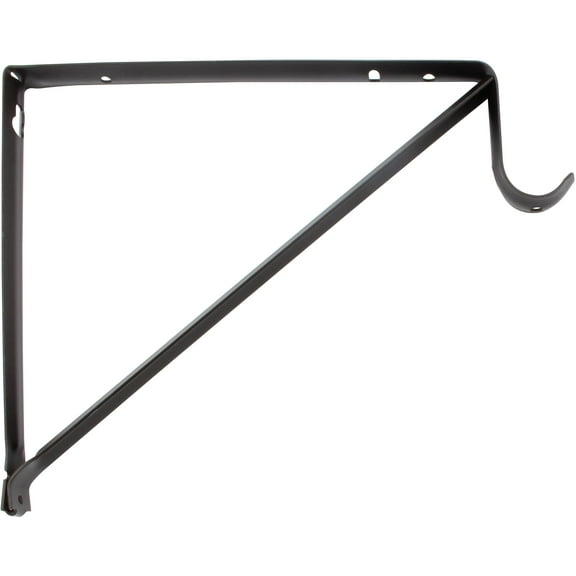 Heavy-Duty Shelf and Pole Bracket, Powder Coated, 3" Drop, Dark Bronze by Stone Harbor Hardware