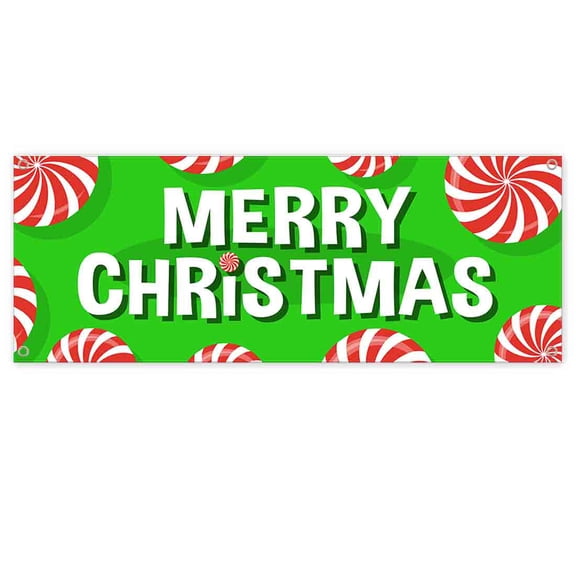 Merry Christmas 13 oz Banner | Non-Fabric | Heavy-Duty Vinyl Single-Sided With Metal Grommets