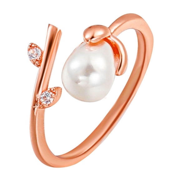 Pearl Flower Ring Forest Branch Index Finger Ring Design Creative Ring