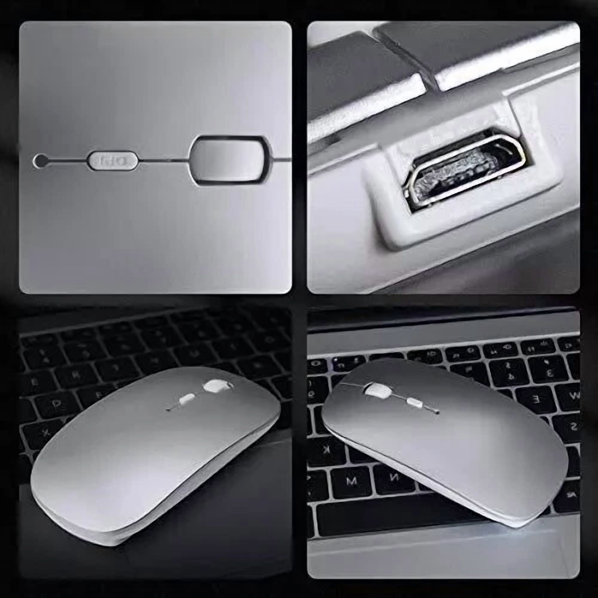 Dual Mode Wireless Bluetooth Mouse Rechargeable Led Silent Slim Laptop Mouse Sil
