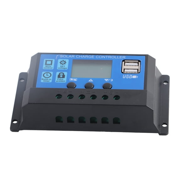 Controlador De Carga Solar, Regulador De Panel Solar 12 V 24 V 20 A Pantalla LCD Salida USB Dual De 5 V Para Batería De Plomo-ácido Para Batería Inundada Y De Litio