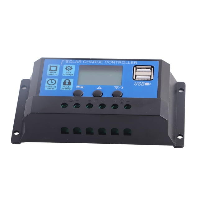 Controlador De Carga Solar, Regulador De Panel Solar 12 V 24 V 20 A Pantalla LCD Salida USB Dual De 5 V Para Batería De Plomo-ácido Para Batería Inundada Y De Litio