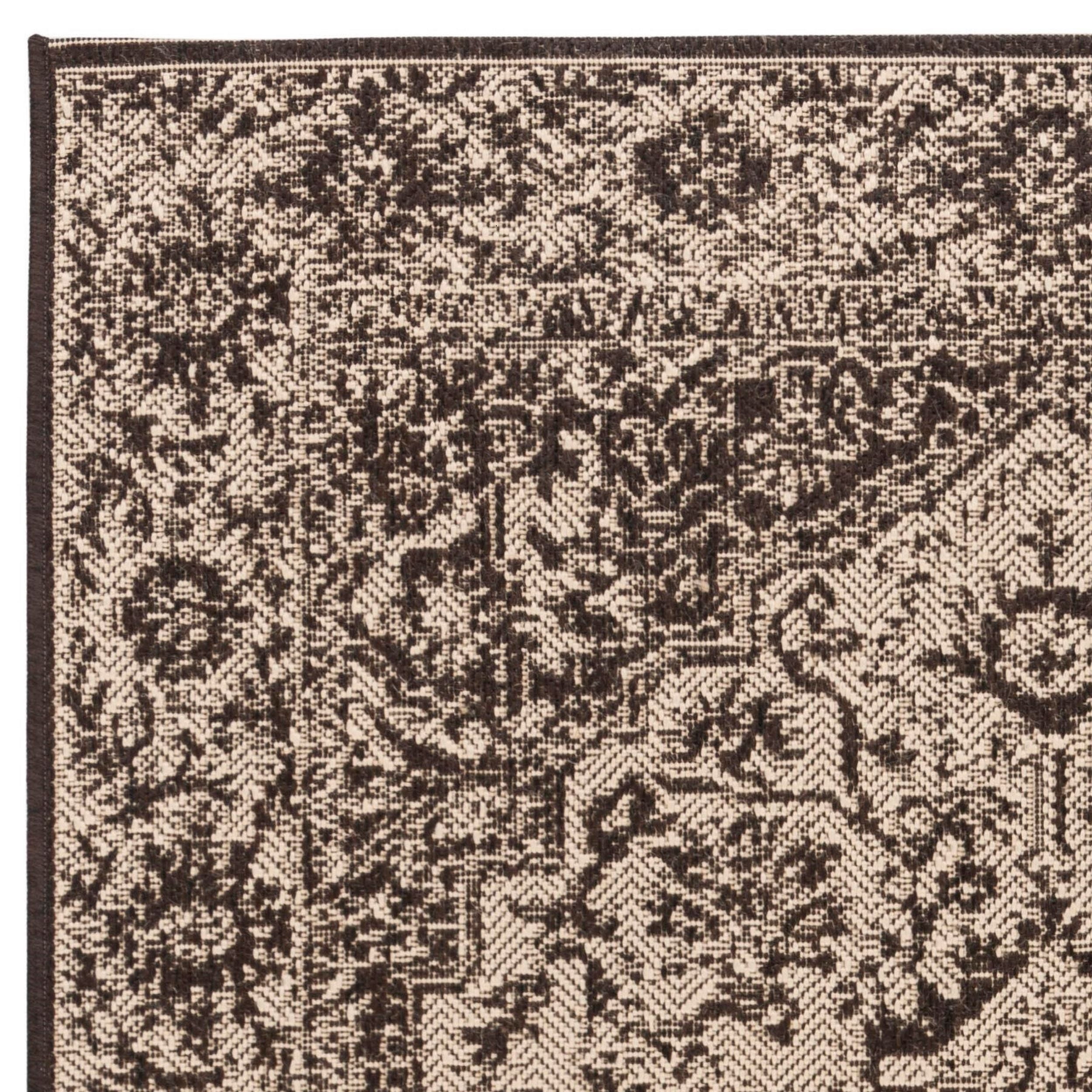 SAFAVIEH Beach House Kestrel Medallion Indoor/Outdoor Area Rug, Cream/Brown, 3' x 5'