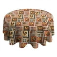 thumbnail image 4 of Patchwork Chicken Pattern Round Tablecloth 60"x60",Wrinkle Wipeable Table Cloth for Kitchen Dining Room Picnic Patio Party, 4 of 6