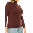 thumbnail image 5 of Women's Plus Size Casual Fitted Long Sleeve Solid Turtleneck Sweater Tops, 5 of 6