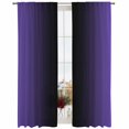 thumbnail image 2 of Purple Black Ombre Semi Sheer Window Curtains 96 Inches Long, Gradient Contemporary Abstract Art Rod Pocket Voile Silky Chiffon Curtain Light Filtering Drapes for Living Room, 52"x96", 2 Panels, 2 of 9