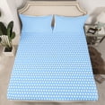 thumbnail image 2 of Homewish Chic Polka Dots Queen Sheet Sets,Modern Minimalsit Geometric Flat Sheet,Blue White Queen Fitted Sheet For Boys Girls,Ultra Soft Home Decor,4 Pieces, 2 of 7