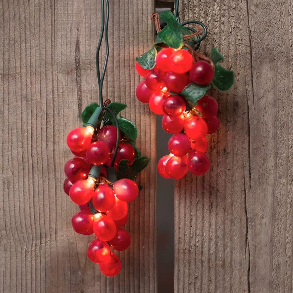 Outdoor String Lights Grape String Lights 5 Clusters Indoor Outdoor 6 Feet Plugin Red Walmart