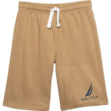 NAUTICA BOYS SHORTS - SOLID KHAKI SZ XLARGE 18 20 - PULL ON ATHLETIC FLEECE