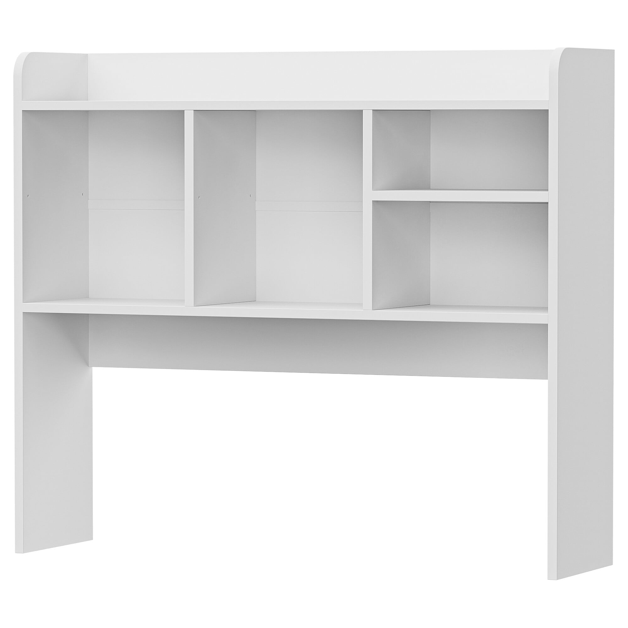 ZENY Desktop Bookshelf Storage Tabletop Display Hutch with 4 Shelves Wood Frame Freestanding Desk Organizer, White