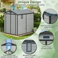 thumbnail image 5 of Sylviera 6x8FT Resin Outdoor Storage Shed with Floor, All-Weather Waterproof Plastic Garden Shed for Backyard, Heavy-Duty Storage Shed for Tools, Bikes & Lawn Equipment, 5 of 8