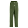 thumbnail image 4 of Cathalem Womens Work Pants Business Casual Women's Wide Leg Pants Casual Loose Lightweigt Beach Pants(Green,L), 4 of 5