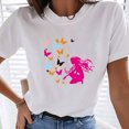 thumbnail image 2 of Pompotops Femmes Été Vintage Imprimé Casual Manches Courtes Tops Blouse, 2 of 5