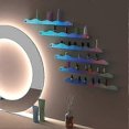 thumbnail image 5 of 6 Pack Large Iridescent Clear Acrylic Wall Mounted Floating Rack, Nail Polish Storage Rack, Room Wall Display Bookshelf, Modern 15 Inch Thickened Bath, 5 of 5