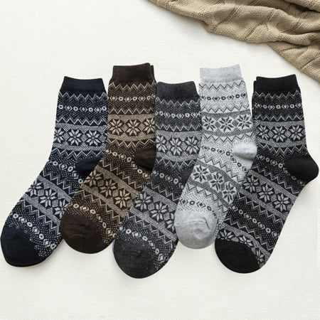 

of Wool Pairs Cold Socks Mens Winter Socks Warm 5 Knit Soft Socks