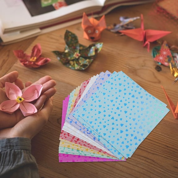 Glitter Origami Paper for DIY Craft Projects 28pcs Multi Colored Square Handcraft Paper