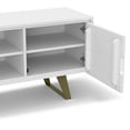 thumbnail image 4 of Simpli Home Lowry 63 inch Wide Solid Wood TV Stand in White For TVs up to 70 inches, 4 of 13