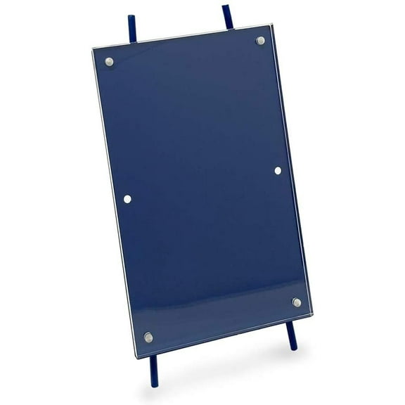 Isaac Jacobs 4x6 Navy Magnetic Acrylic Metal Easel Frame 4x6 Vertical Navy
