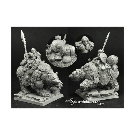 Scibor Monstrous Miniatures Dwarf Jorika on War Bear New