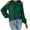 Green, variant on XFLWAM Womens Ruffle Mock Neck Tops Cold Shoulder Puff Long Sleeve Blouses Elegant Solid Color Shirts Black S
