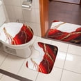 thumbnail image 4 of Red Marble Bath Mat 3 Piece Bathroom Rug Set, Modern Ink Painting Art Abstract Non Slip Bath Rug Contour Mat and Toilet Lid Cover, Absorbent Shower Mats Soft Bath Rugs and Mats Sets, 4 of 8