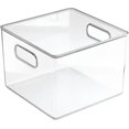 thumbnail image 1 of storage box with integrated handles - stackable plastic box for the office - transparent, 1 of 3