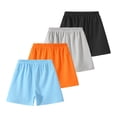 thumbnail image 3 of Fdqin Boys Shorts 4 Pcs Mesh Athletic Basketball Short Elastic Waist Workout Casual Jogger Short Activewear Orange Grey Black Blue 9-10 Years, 3 of 9