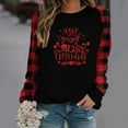 thumbnail image 2 of Dezsed Womens Christmas Shirts Clearance Christmas Shirts for Women Plaid Raglan Long Sleve Tees Letter Print Baseball T Shirt Xmas Tee Tops Red XL, 2 of 5