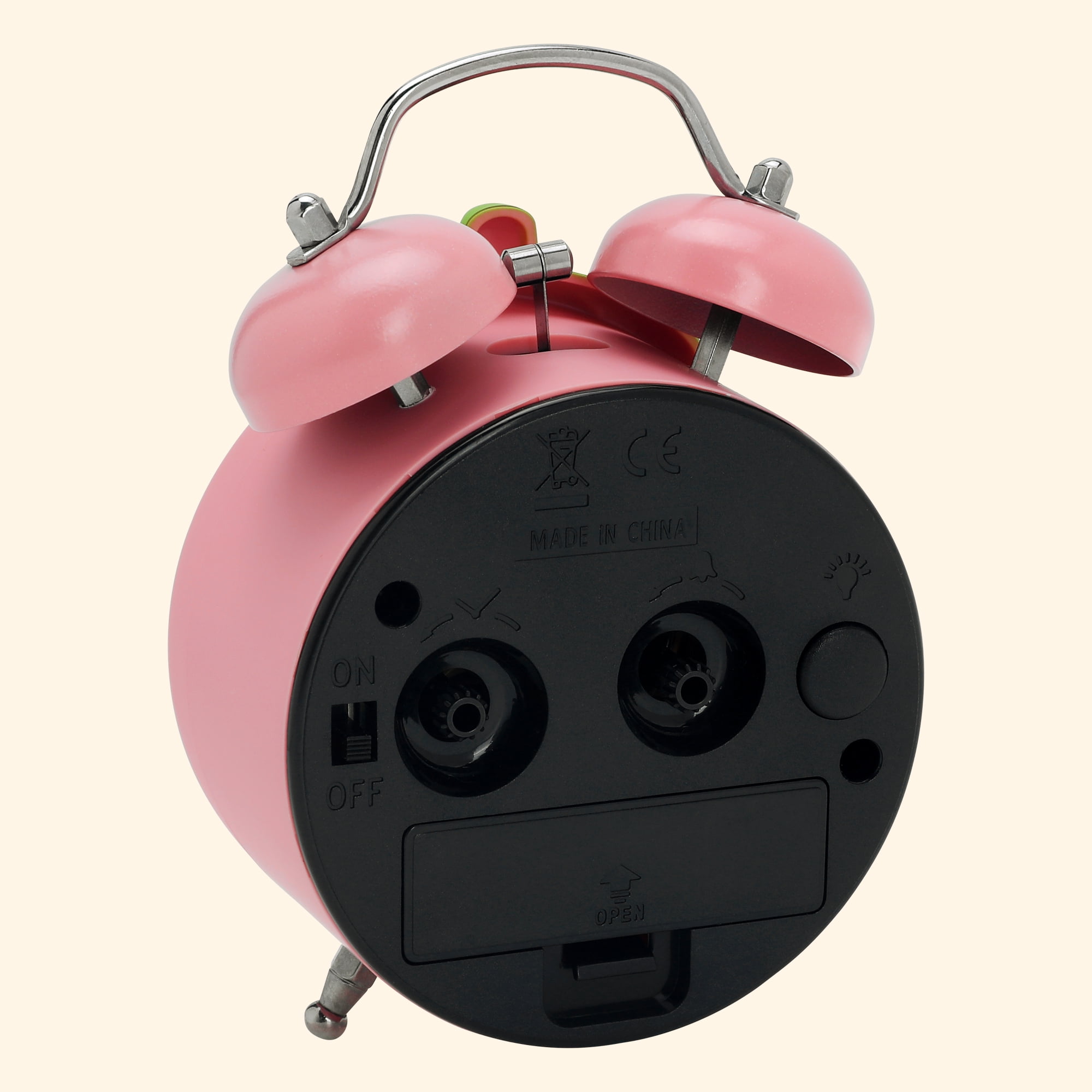 Unique Bargains Traditional Dual Bell Design Loud Alarm Light Pink 3.5"L x 2.4"W x 4.7"H