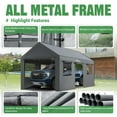 thumbnail image 4 of Acepic Carport 10x20ft Heavy Duty Carport Features Roll-up Windows & Doors, Portable Garage with UV Resistant Waterproof All-Season Tarp for Car, Truck, Boat, 4 of 10