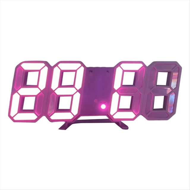 Reloj Despertador Digital 3D de Pared con Luz LED, Reloj Despertador de Escritorio con Temperatura, Ideal para el Hogar, la Cocina y la Oficina A
