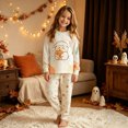 thumbnail image 2 of Baby Girl Pajamas 2 Piece Halloween Stylish Print Crew Neck Long Sleeve Top And Trousers Homewear Pjs for Girls Size 3-4 Years, 2 of 7