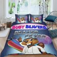 thumbnail image 2 of Castores Ocupados Conjunto de sábanas temático, trío de piezas, cómodo y amigable con la piel, diseño único, regalo de decoración para el hogar para familiares, amigos y fans, 90 cm * 190 cm, 2 of 6