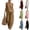 09# Light Brown, variant on Women's Casual Linen Outfits Sleeveless Halter Tops, High Waist Pockets Pants Trendy Boho Summer Sets White L