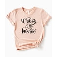 thumbnail image 4 of Writing Is My Favorite Shirt for Adults and Teens Cute Script Tee for Women Peach Shirt Adult Large, 4 of 4