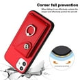 thumbnail image 5 of Case for iPhone 12 - PU Leather Wallet Cover with Credit Card Holder and Rotating Ring Kickstand - Shockproof Anti-Scratch Accordion Design Card Slots Purse Case for iPhone 12, Red, 5 of 6