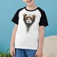 thumbnail image 2 of Feancey T-Shirts Graphiques pour Enfant Mignons Imprimés 3D Col Rond Hauts Raglan Manches Courtes T-Shirt Décontracté Tout-Petits Garçons Filles T-Shirts Soldes du Jour Noir 4 Ans, 2 of 9