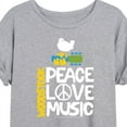 thumbnail image 3 of Woodstock - Peace, Love, Music - Juniors Ideal Flowy Muscle T-Shirt, 3 of 5