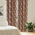 thumbnail image 2 of Ambesonne Waves Curtains, Abstract Curvy Lines, Pair of 28"x95", Multicolor, 2 of 5