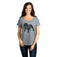 thumbnail image 2 of Thread Tank Bulldog Dog Silhouette Women's Relaxed Slouchy Dolman T-Shirt Tee Heather Grey 3X-Large, 2 of 4