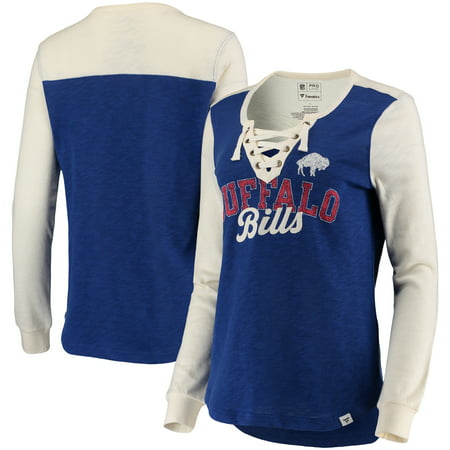 Buffalo Bills NFL Pro Line by Fanatics Branded Women's True Classics Lace Up Long Sleeve T-Shirt - (Nfl Best Bets Straight Up)
