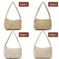 thumbnail image 3 of Bolso de hombro de paja para mujer Bolso de playa de verano tejido con cremallera Bolso de asas Boho Abanopi Caqui Tipo Uno, 3 of 7