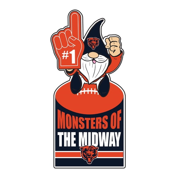 Chicago Bears 30" Metal Gnome 3-in-1 Outdoor Yard Sign