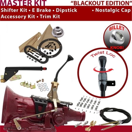 American Shifter FMX Shifter Kit Black 8 in. E Brake Cable Clamp Trim Kit Dipstick for ED438