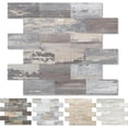 thumbnail image 1 of OYASIMI 1-sheet Light Rustic Wood Peel and Stick Backsplash, 12'' PVC Wood Look Subway Tile, Waterproof Peel and Stick Wall Tiles for Kitchen and Bathrrom, 1 of 8