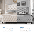thumbnail image 6 of Homfa Queen Size Bed Frame, Modern Velvet Tufted Wingback Bed, Platform Bed with 55"H Upholstered Headboard, Off-White, 6 of 9
